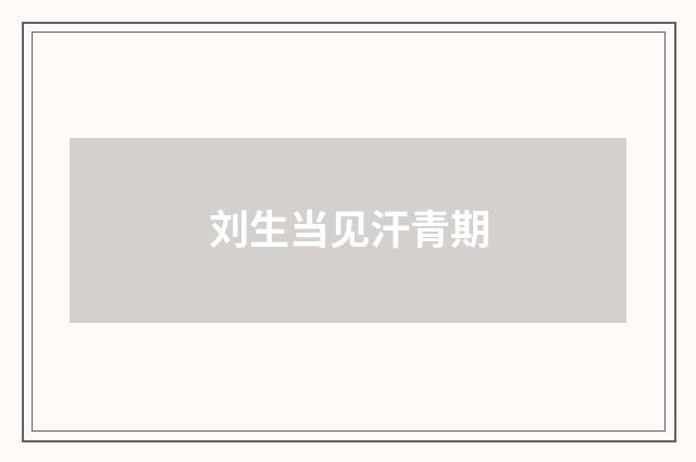 刘生当见汗青期