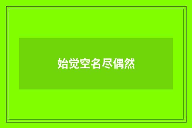 始觉空名尽偶然