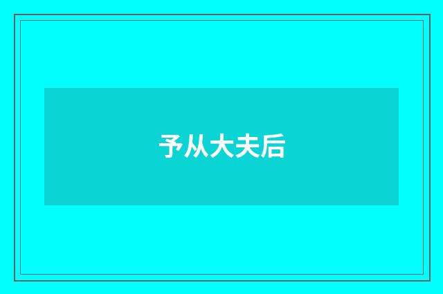 予从大夫后