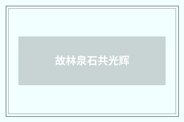 故林泉石共光辉