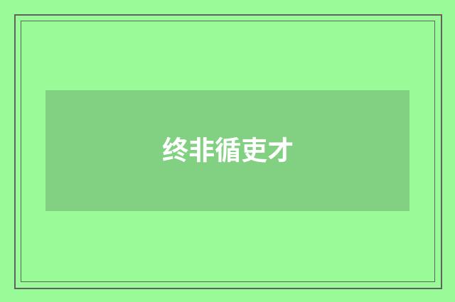 终非循吏才