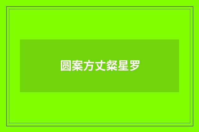 圆案方丈粲星罗