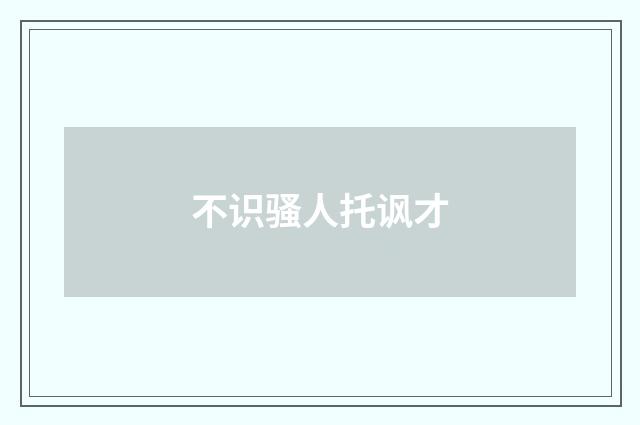 不识骚人托讽才
