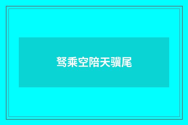 驽乘空陪天骥尾