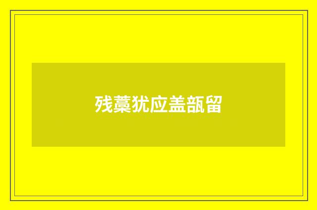 残藁犹应盖瓿留