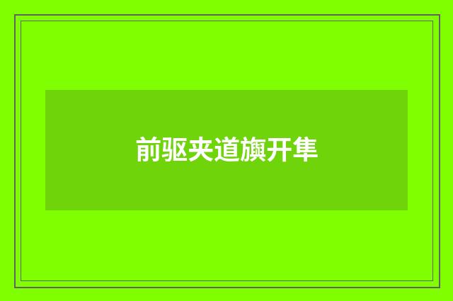 前驱夹道旟开隼