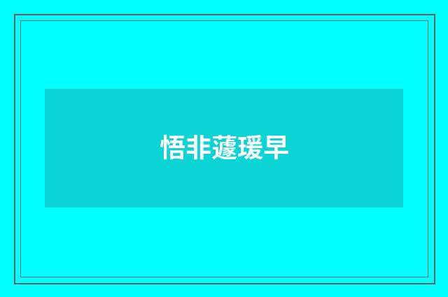悟非蘧瑗早