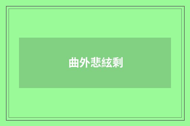 曲外悲絃剩