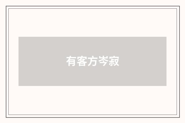 有客方岑寂