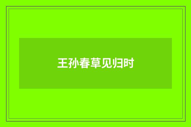 王孙春草见归时