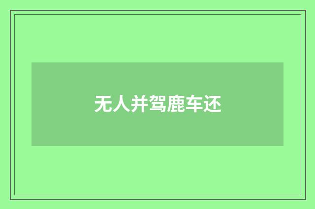 无人并驾鹿车还