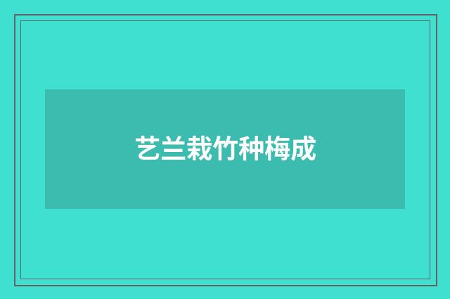 艺兰栽竹种梅成