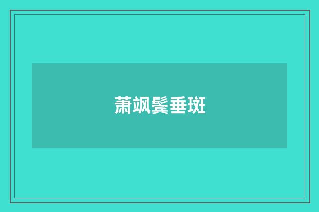 萧飒鬓垂斑