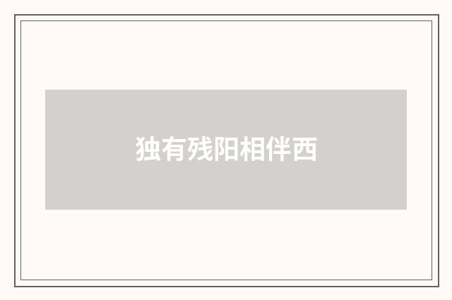 独有残阳相伴西