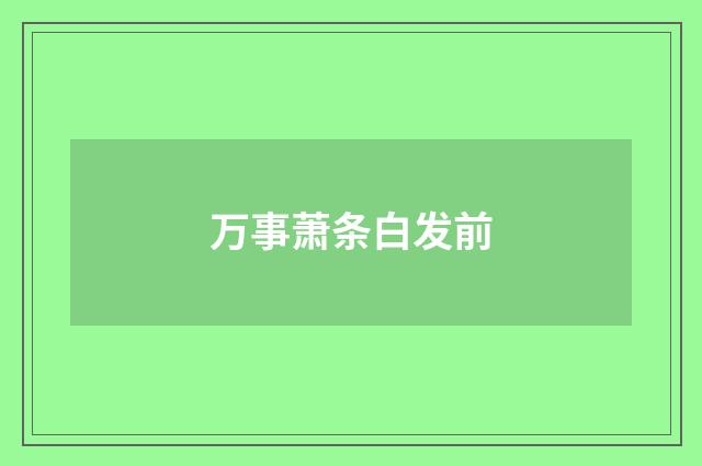 万事萧条白发前