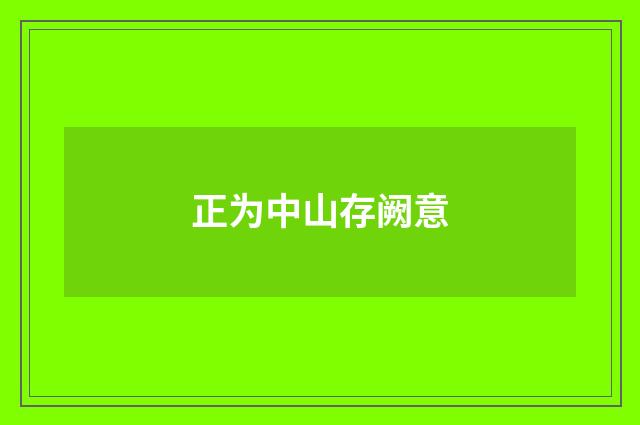 正为中山存阙意