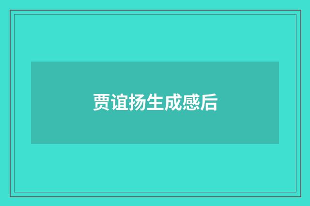 贾谊扬生成感后