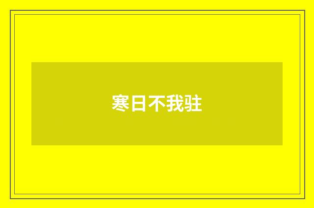 寒日不我驻