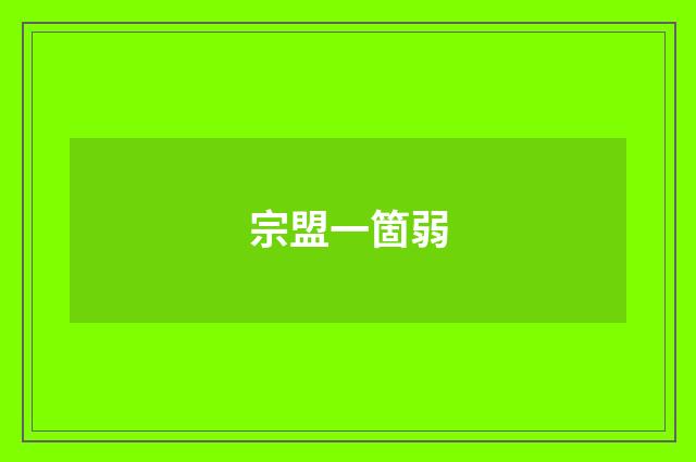 宗盟一箇弱
