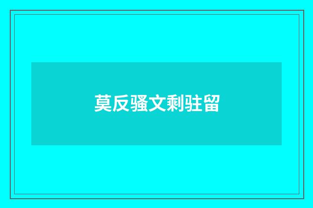 莫反骚文剩驻留