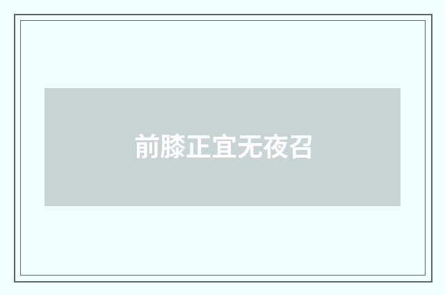 前膝正宜无夜召