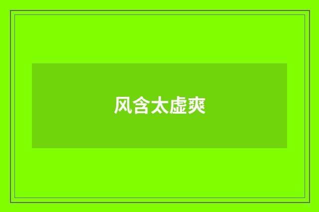 风含太虚爽