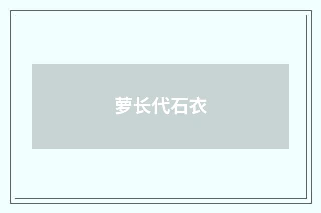 萝长代石衣