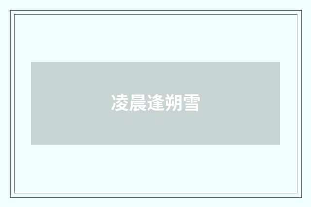 凌晨逢朔雪