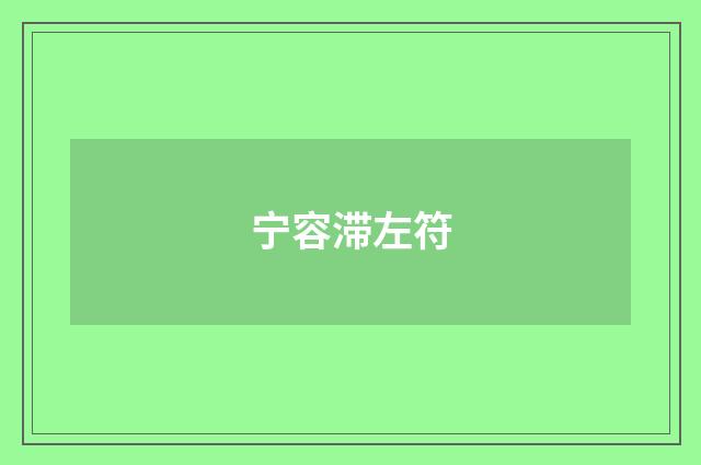 宁容滞左符