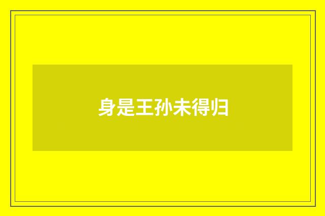 身是王孙未得归