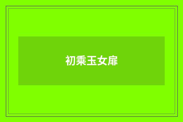 初乘玉女扉