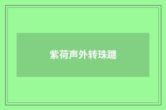 紫荷声外转珠躔