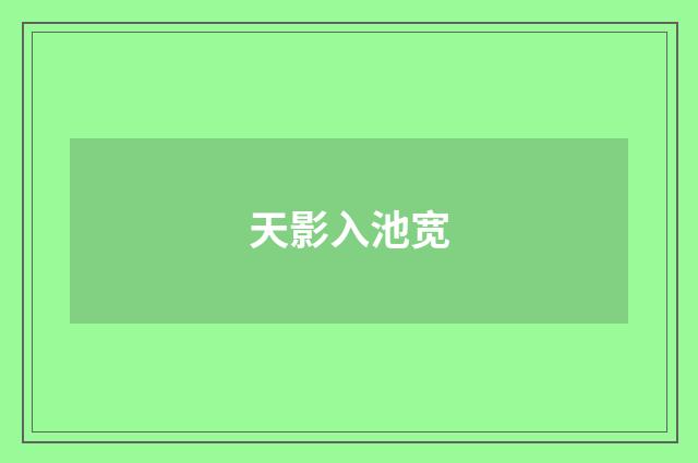 天影入池宽