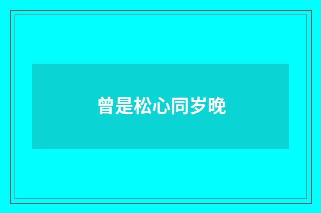 曾是松心同岁晚