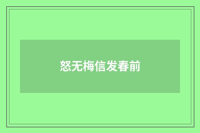 怒无梅信发春前