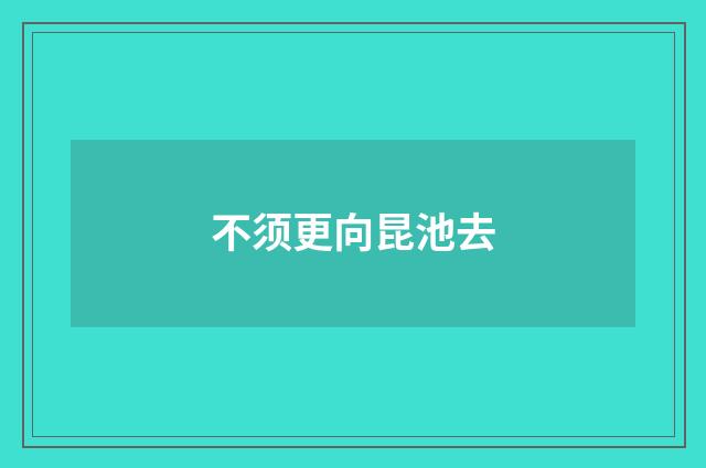 不须更向昆池去