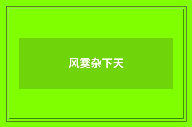 风霙杂下天