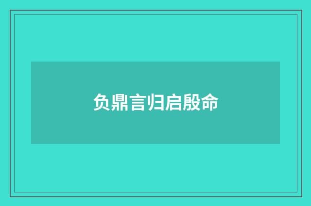 负鼎言归启殷命