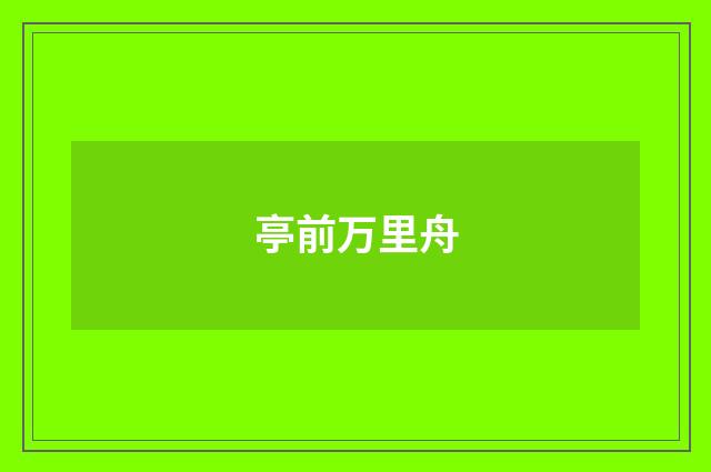 亭前万里舟