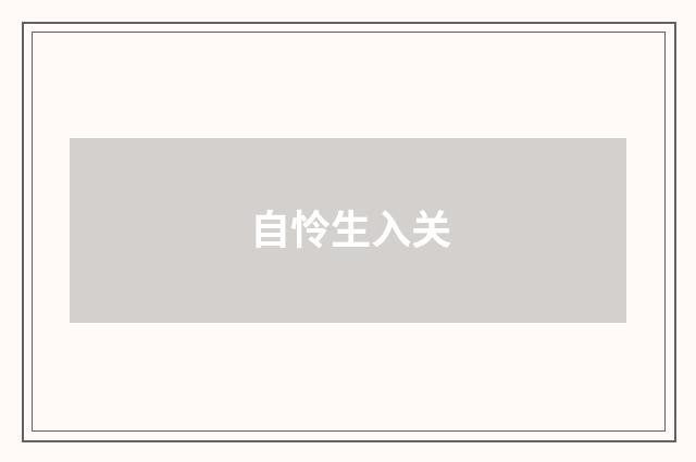 自怜生入关