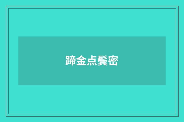 蹄金点鬓密