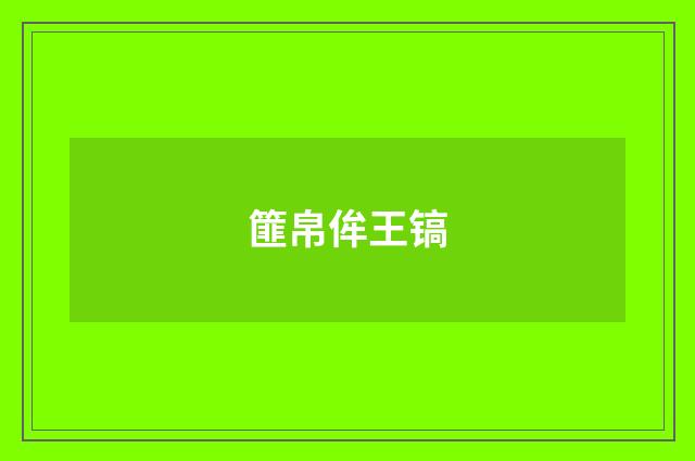 篚帛侔王镐