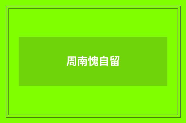 周南愧自留