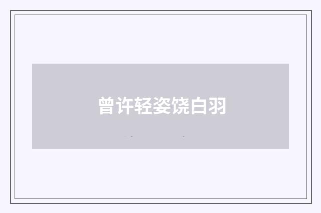 曾许轻姿饶白羽