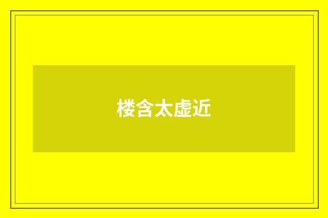 楼含太虚近