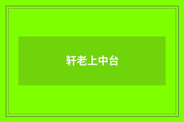 轩老上中台