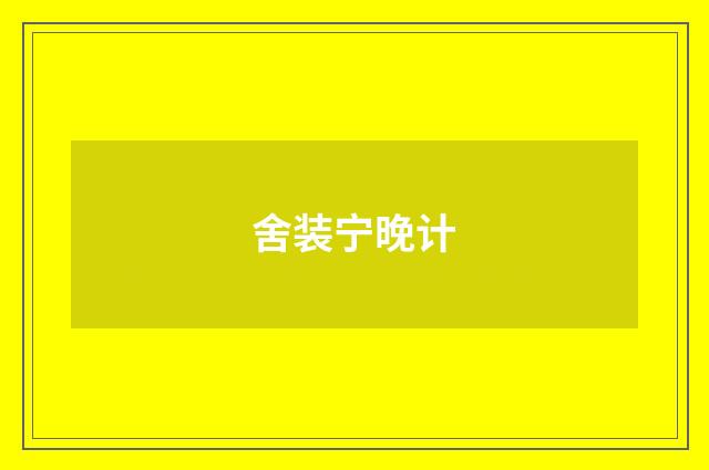 舍装宁晚计