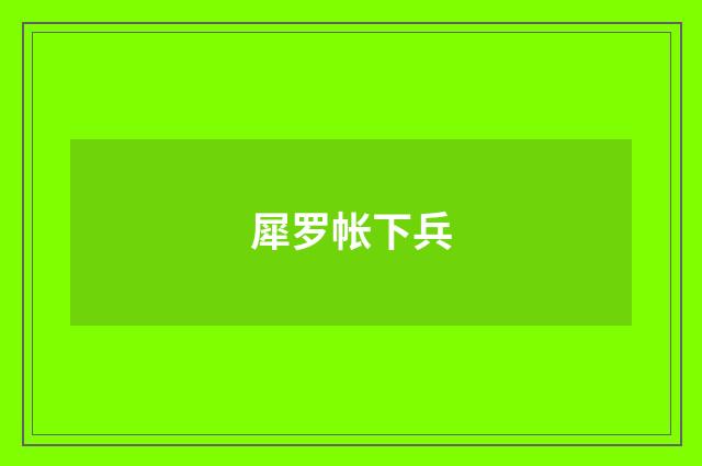 犀罗帐下兵