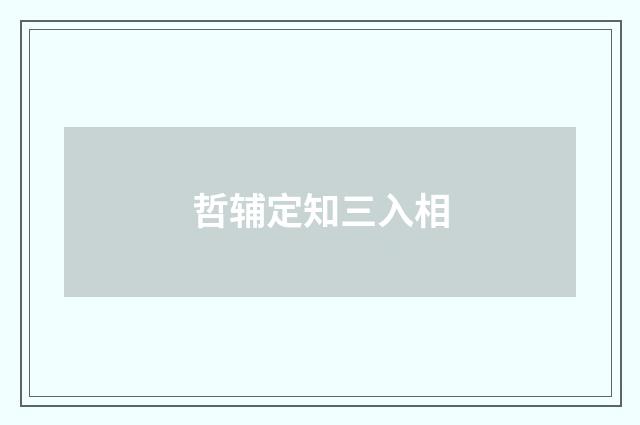 哲辅定知三入相