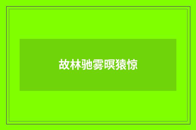 故林驰雾暝猿惊